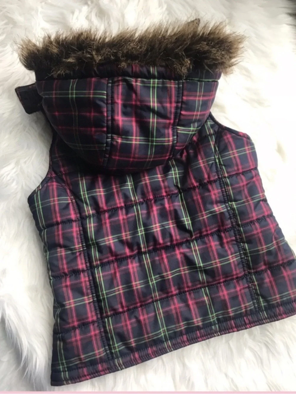 GAP Plaid Puffer Vest
